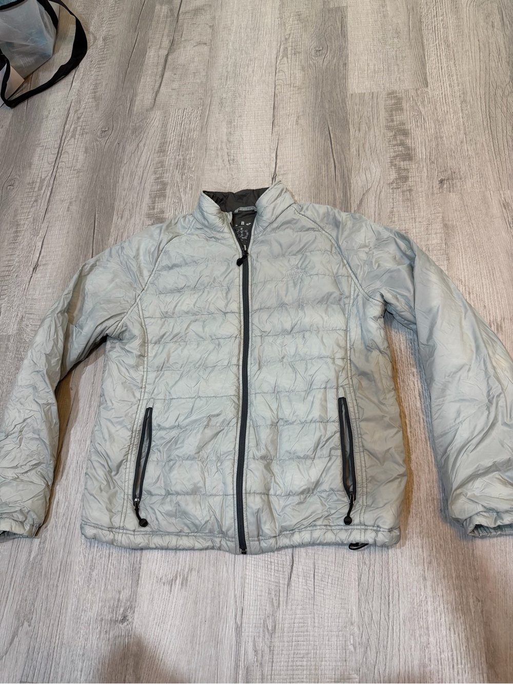 L.L. Bean Light Gray Quilted Packable Puffer Jacket